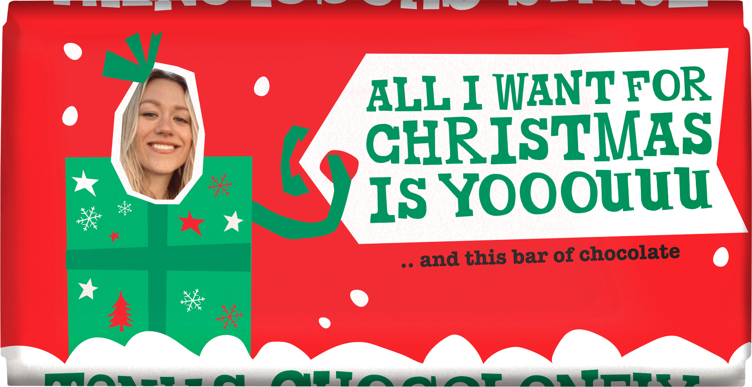 gepersonaliseerd all I want for christmas-Tony’s Chocolonely