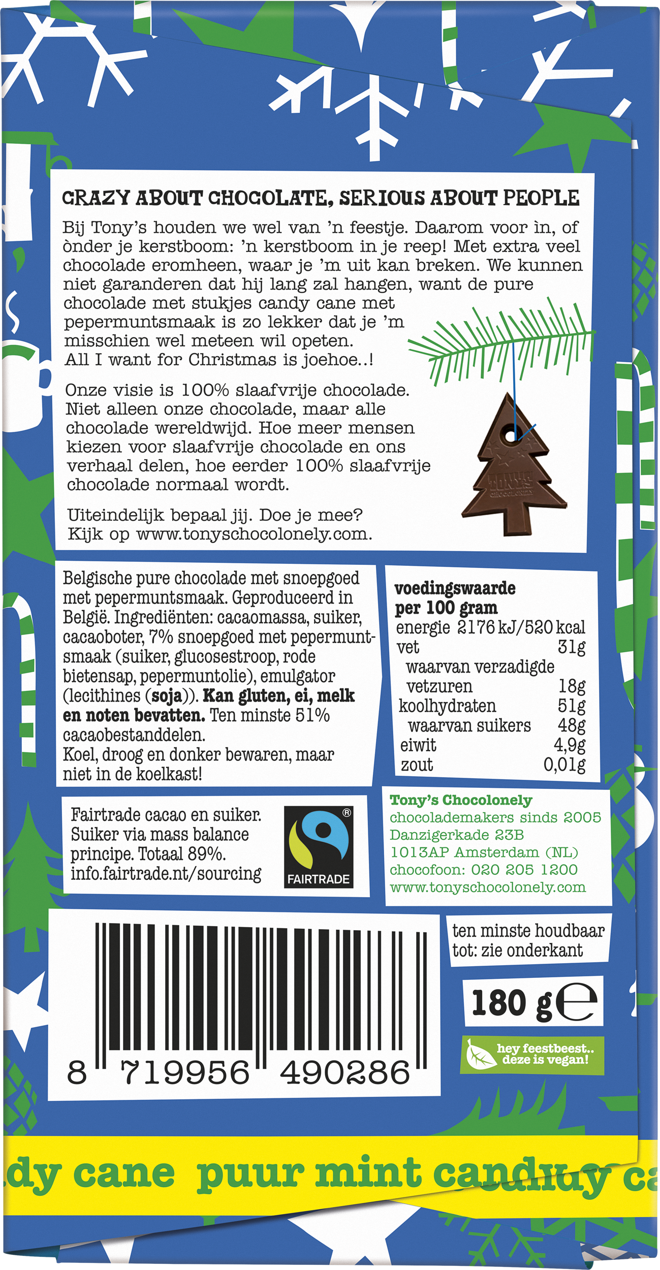 kerstreep puur mint candy cane