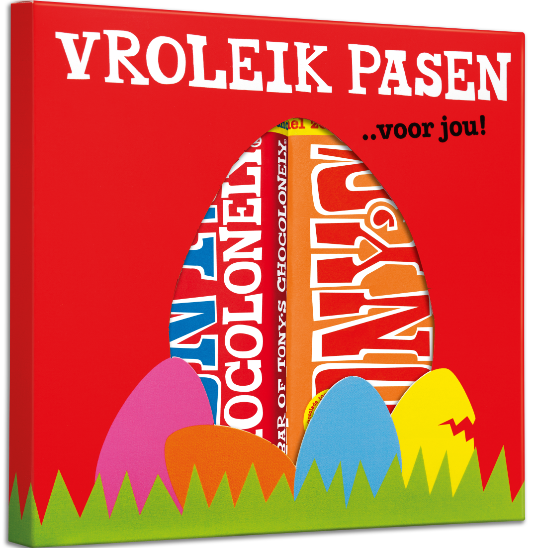 kadoos pasen melk + melk karamel zeezout-Tony’s Chocolonely