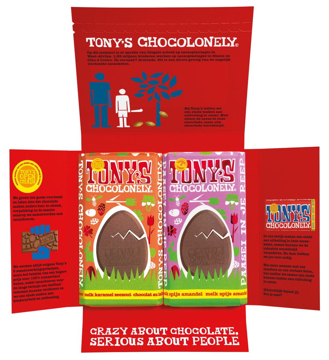 kadoos pasen melk karamel zeezout + melk spijs nootjes-Tony’s Chocolonely