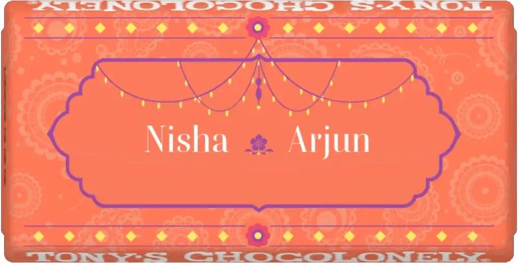 personalized Indian wedding chocolate bar