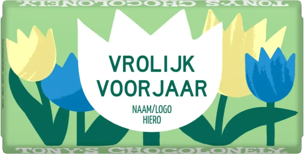 personalized cheerful spring tulips