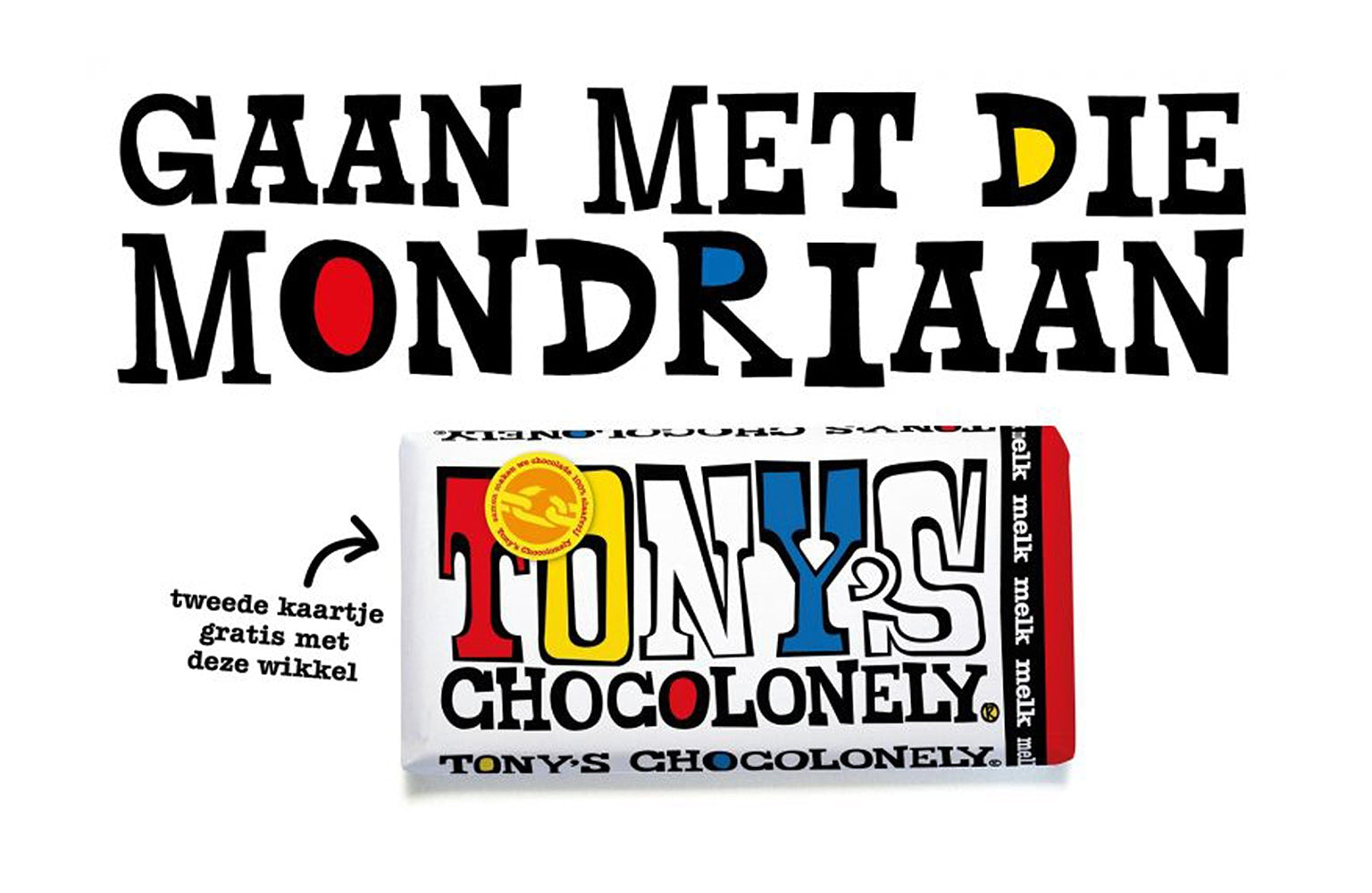 gaan met die Mondriaan-Tony’s Chocolonely