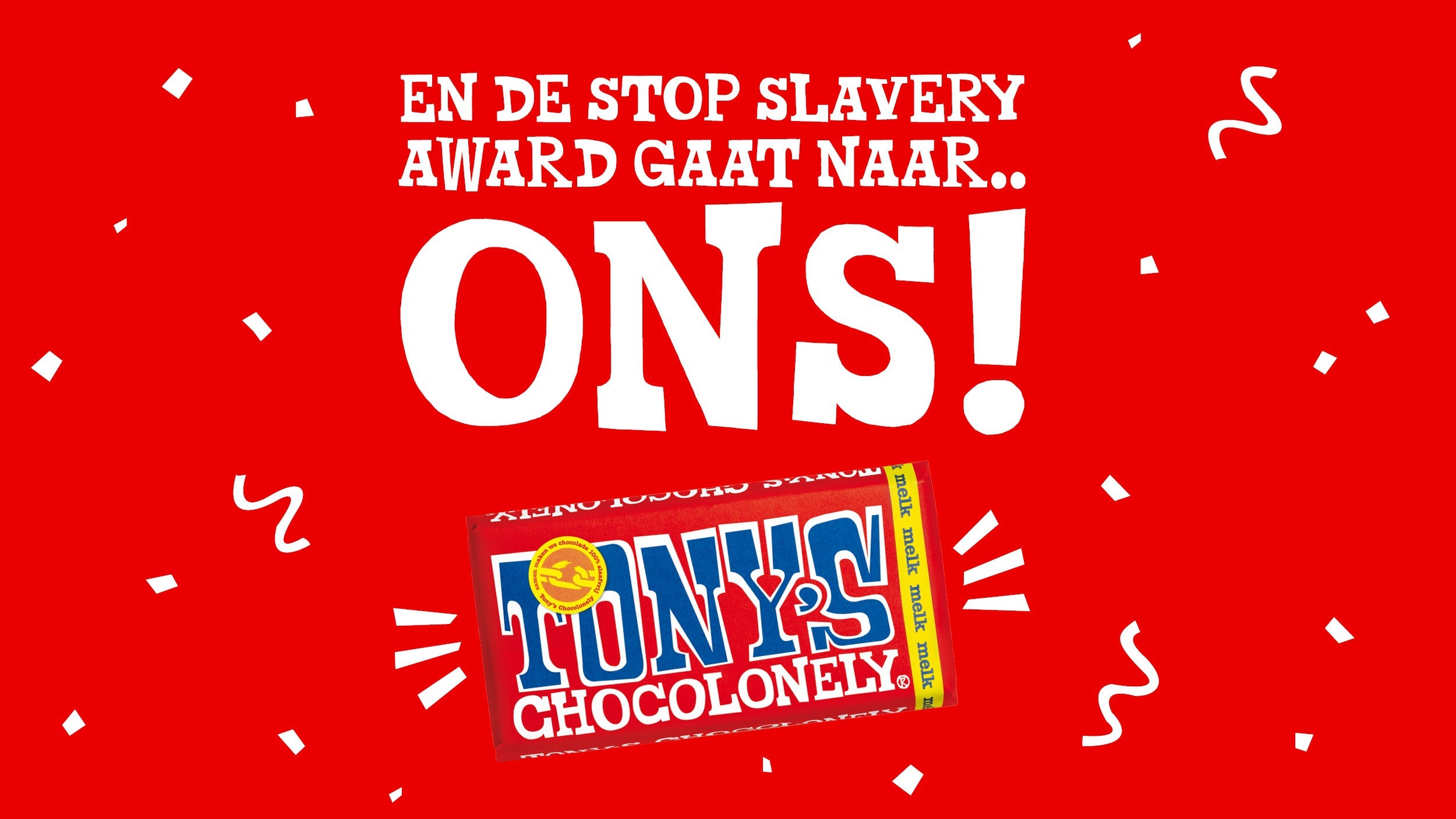 Tony’s wint de Stop Slavery Award-Tony’s Chocolonely