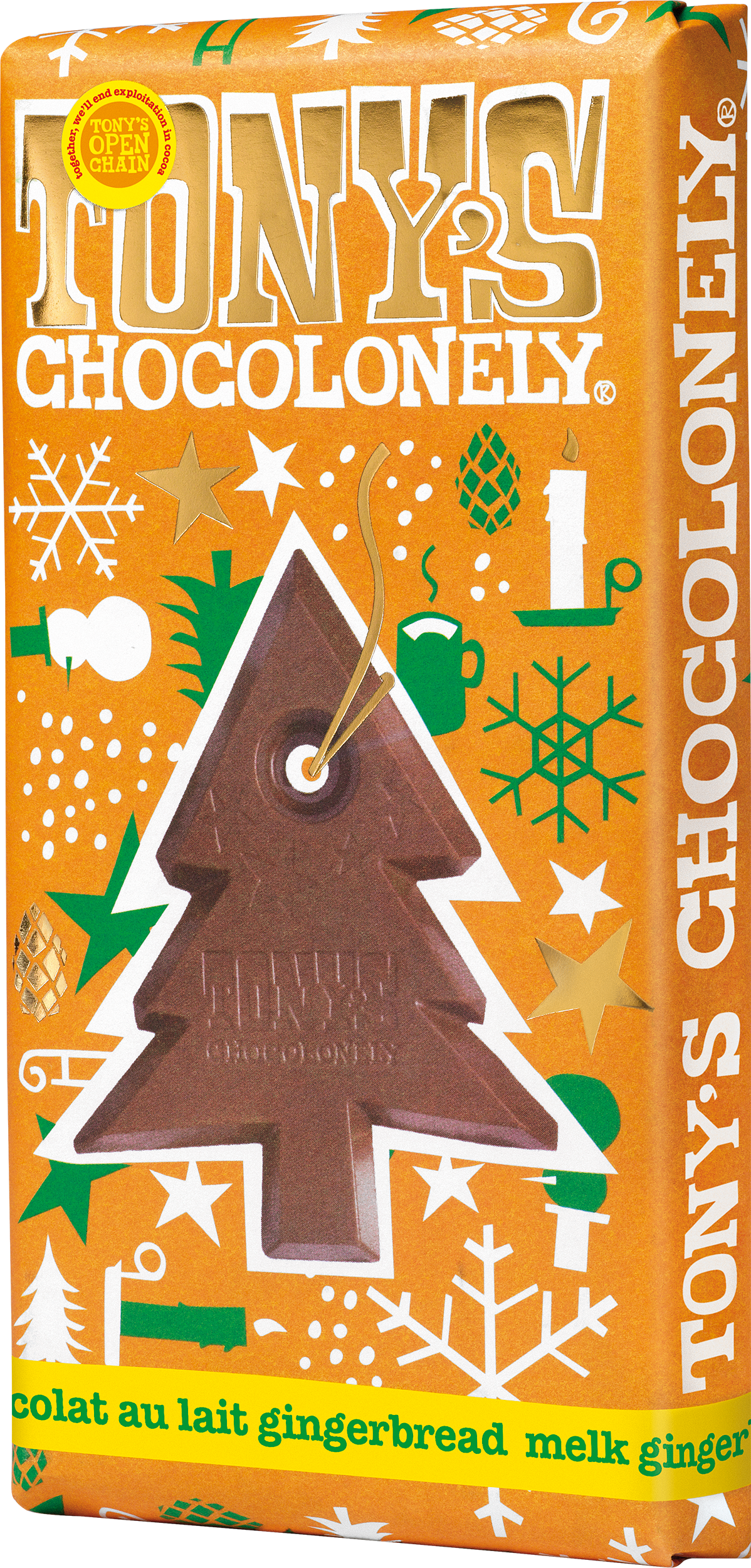 Christmas bar milk ginger biscuit