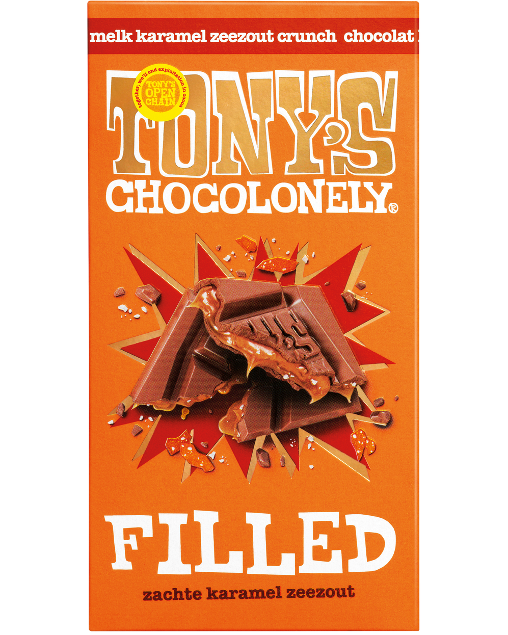 Tony's Chocolonely filled zachte karamel zeezout reep