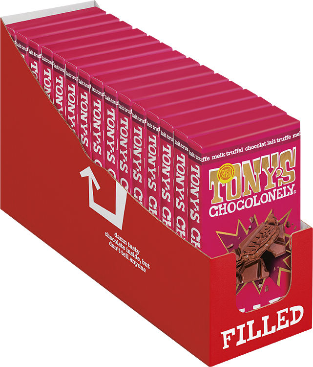 Filled melkchocolade zachte truffel, 15 repen