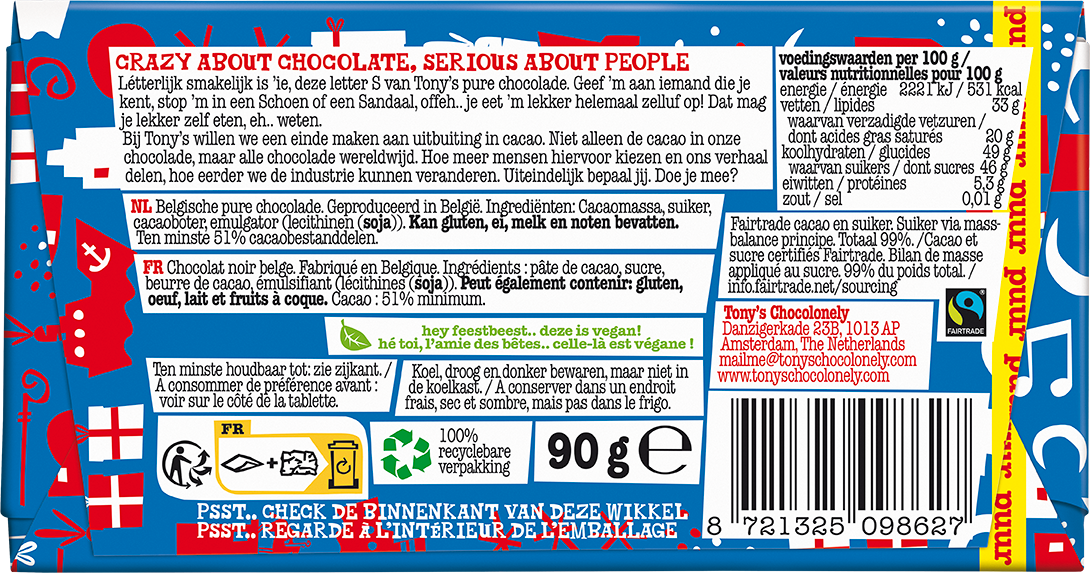 Schoenletter S puur, 90gr