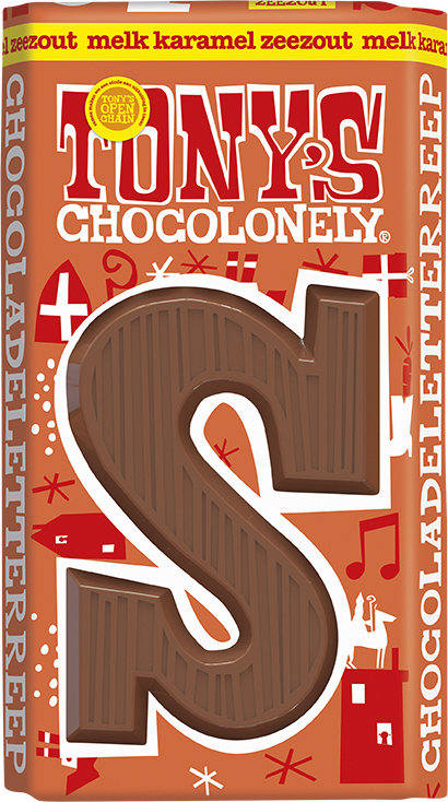 Schoenletter S melk karamel zeezout, 90gr