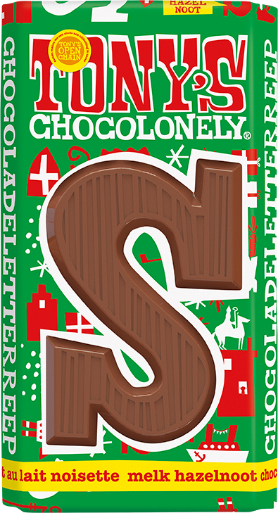 chocoladeletter reep S melk hazelnoot