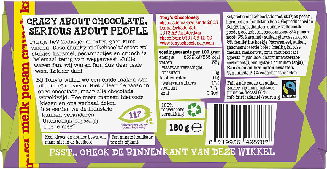 melk pecan crunch karamel