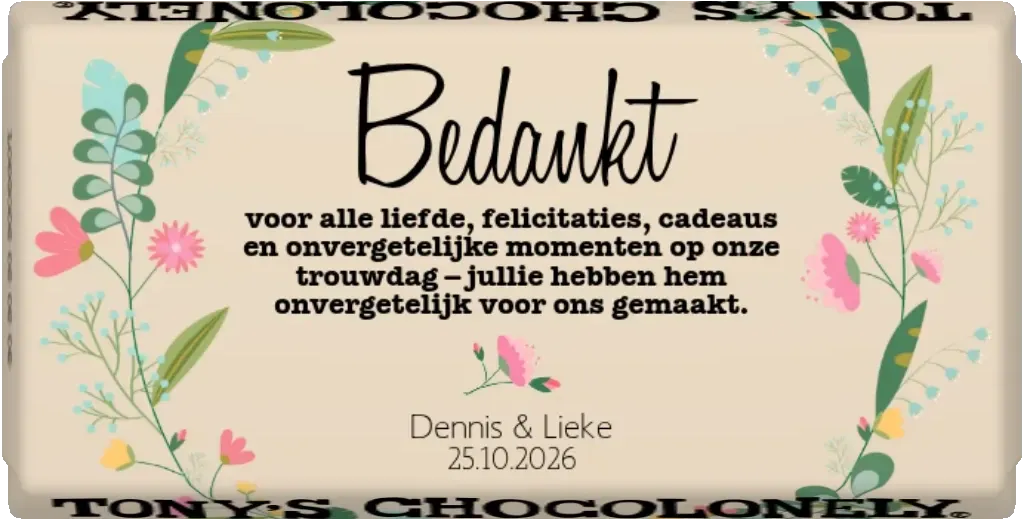 gepersonaliseerd bruiloft bedankt